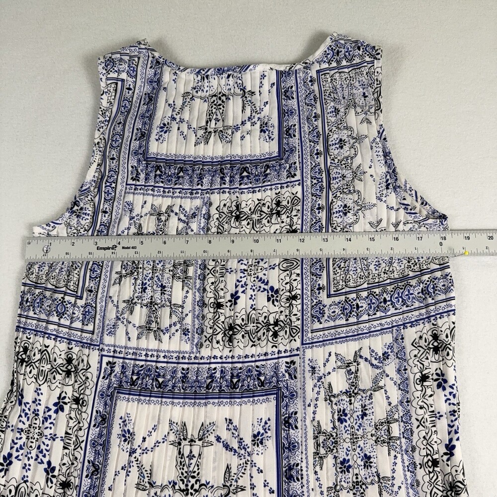 Vintage Y2K ADRIENNE VITTADINI Accordion Pleat Scarf Bandana Print Blouse Size S - Picture 5 of 8